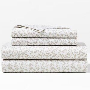 Ralph Lauren Home  Spencer Grey Sateen Floral King Sheet Set NWT